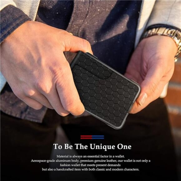 Mens Wallet Tactical Bifold Wallets for Men Metal RFID Blocking Aluminum Holder - Picture 5 of 7